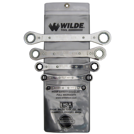 WILDE 5-PIECE RATCHET BOX WRENCH SET-VINYL ROLL 885/VR